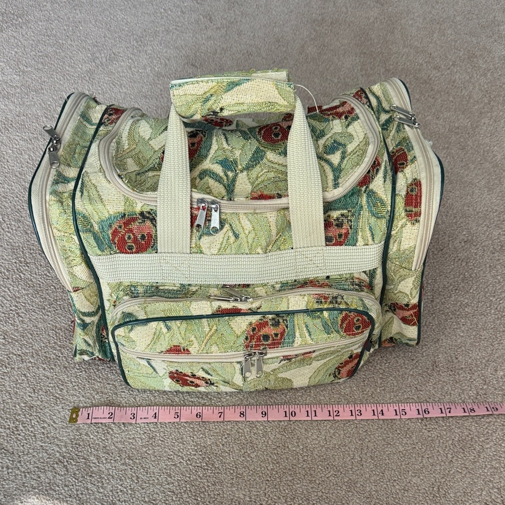 Ladybug Patterned Travel Weekender Bag/Tote - Picture 2 of 16